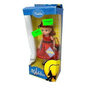 Madeline Poseable Doll Holiday Red Dress  2003 Learning Curve PARIS READ 8 inch